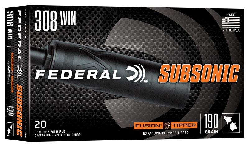 Federal F308TF3SUB 308Win 190gr Fusion Tipped 20 Per Box/10 Case